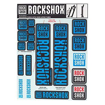 UNIVERZALNI SET NALEPK MODRA BARVA ZA VILICE ROCK SHOX 35 mm